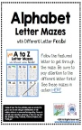 Alphabet Letter Mazes  Different Fonts